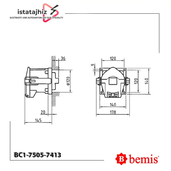 سوکت تابلویی توکار 200 آمپر بمیس BC1-7505-7413 2 سوکت تابلویی توکار 200 آمپر بمیس BC1-7505-7413