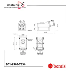 پلاگ صنعتی دیواری زاویه دار بمیس BC1-8505-7236