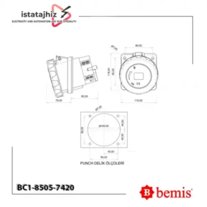 سوکت تابلویی توکار پنج پین بمیس BC1-8505-7420