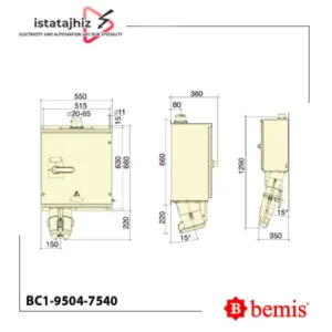 سوکت دیواری روکار 400 آمپر Bemis BC1-9504-7540