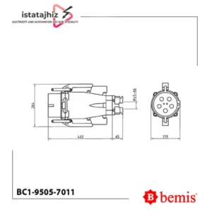 پلاگ صنعتی 400 آمپر سه‌فاز بمیس BC1-9505-7011