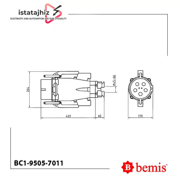 پلاگ صنعتی 400 آمپر سهفاز بمیس BC1-9505-7011 2 پلاگ صنعتی 400 آمپر سهفاز بمیس BC1-9505-7011