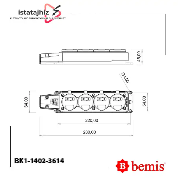 چهارراهی تکفاز صنعتی دربدار BK1-1402-3614 2 چهارراهی تکفاز صنعتی دربدار BK1-1402-3614