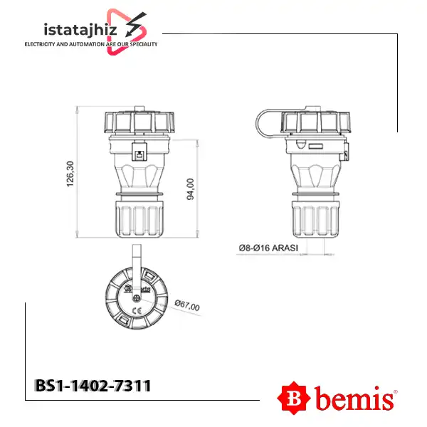 سوکت سیار کانکتور ارتدار بمیس BS1-1402-7311 2 سوکت سیار کانکتور ارتدار بمیس BS1-1402-7311