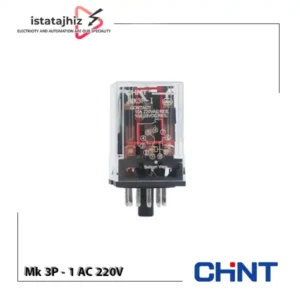 رله شیشه ای 11 پایه CHINT مدل JMK 3P-I AC 220V 4 رله شیشه ای 11 پایه CHINT مدل JMK 3P-I با بوبین 220 ولت AC