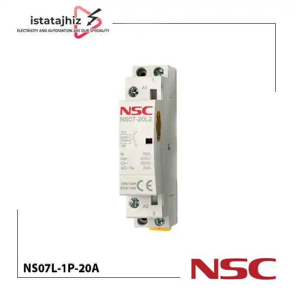 کنتاکتور روشنایی NSC مدل NS07L-1P-20A 1 کنتاکتور روشنایی NSC مدل NS07L-1P-20A
