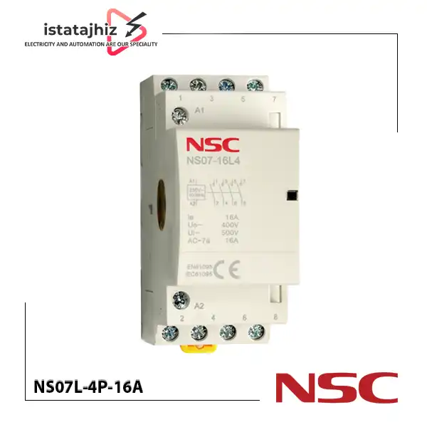 کنتاکتور روشنایی NS07L-4P-16A نیرو سامان 2 کنتاکتور روشنایی NS07L-4P-16A نیرو سامان - تصویر 2