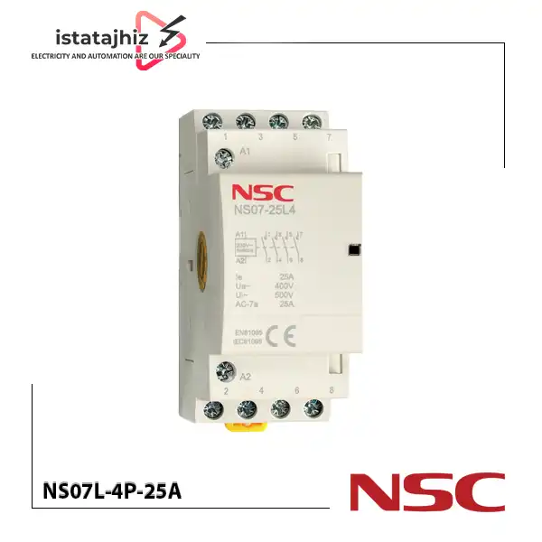 کنتاکتور روشنایی NSC مدل NS07L-4P-25A 1 کنتاکتور روشنایی NSC مدل NS07L-4P-25A