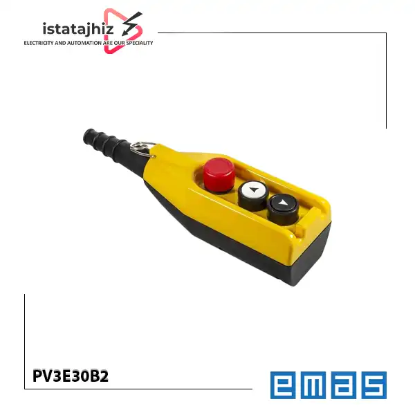 کلید جرثقیل 3 دکمه تک سرعته PV3E30B2 اماس 1 کلید جرثقیل 3 دکمه تک سرعته PV3E30B2 اماس